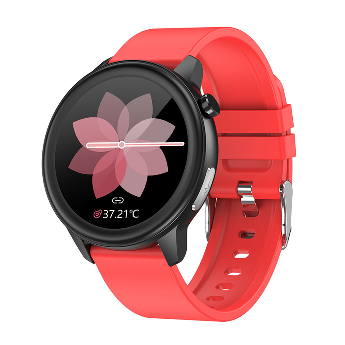 Smartwatch Fitness 14 - Tage Silikon, Herzfrequenzüberwachung Akkulaufzeit Trainingsmodi Rot Smartwatch BRIGHTAKE mit -