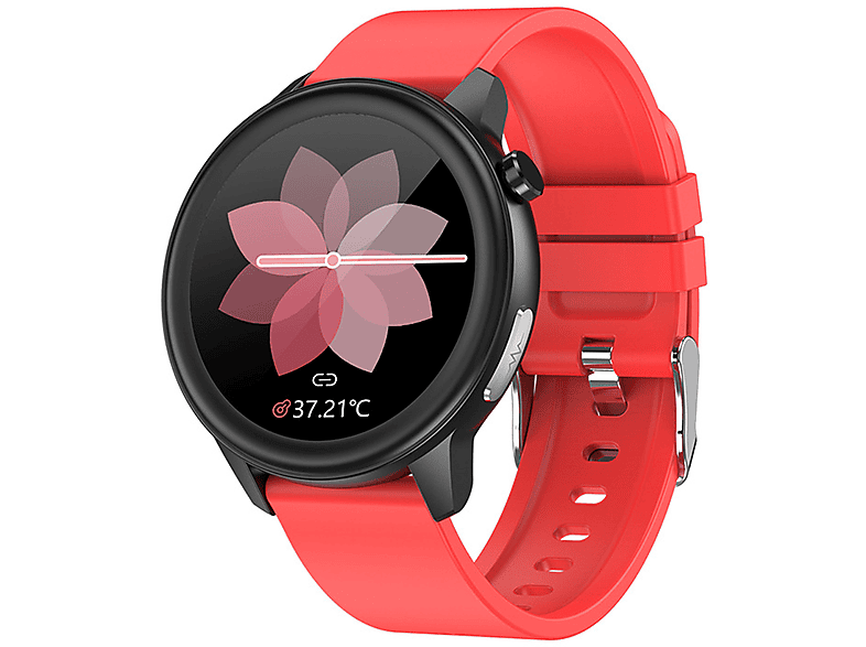 Silikon, Trainingsmodi mit Tage BRIGHTAKE 14 Smartwatch Rot Herzfrequenzüberwachung Smartwatch Fitness Akkulaufzeit - -