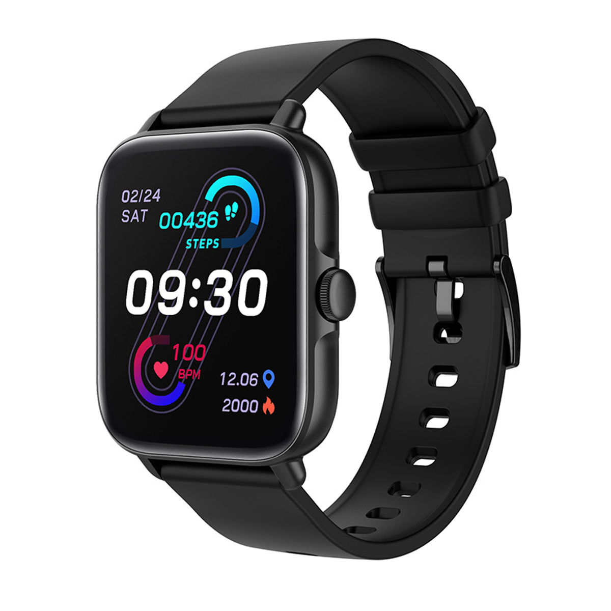 BRIGHTAKE Smart Watch Schwarz Sportarmband Gesundheitsüberwachung Schwarz Sprechende Smartwatch Herzfrequenz Uhr Bluetooth Leder