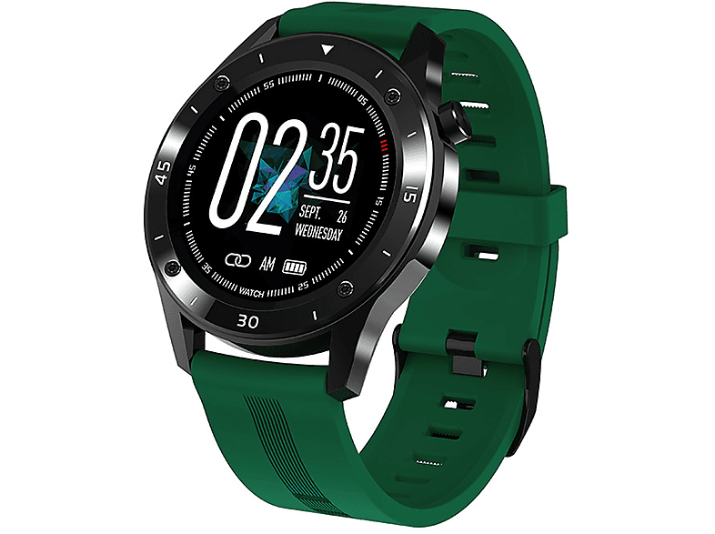 BRIGHTAKE Smart Watch Touch Blutdruck Screen GPS HD Full Herzfrequenz Silikon, Track Armband Grün Smartwatch Übung Grün
