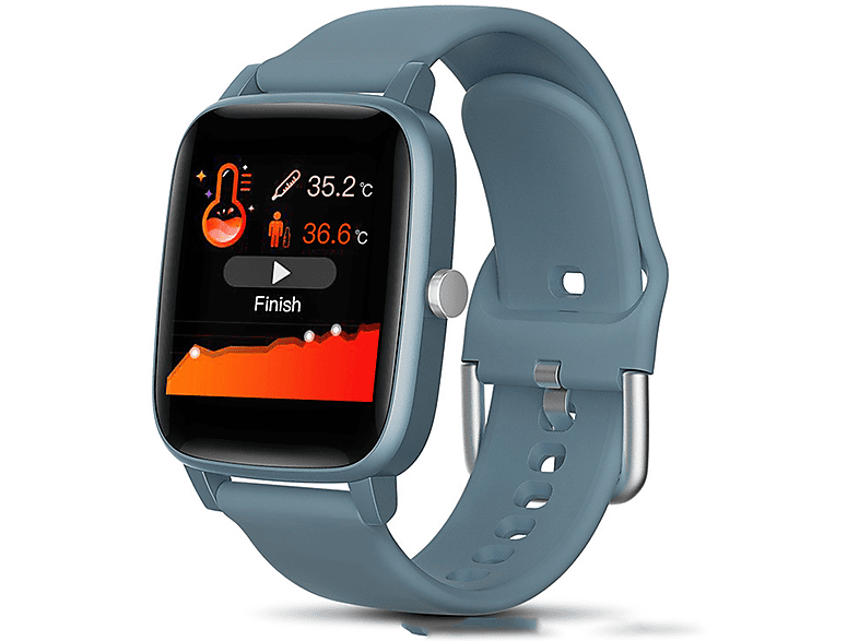 Silikon, BRIGHTAKE Herzfrequenz, Blutdruck, Körpertemperatur Blau - T98: Smart IP67 Smartwatch Armband Wasserdicht