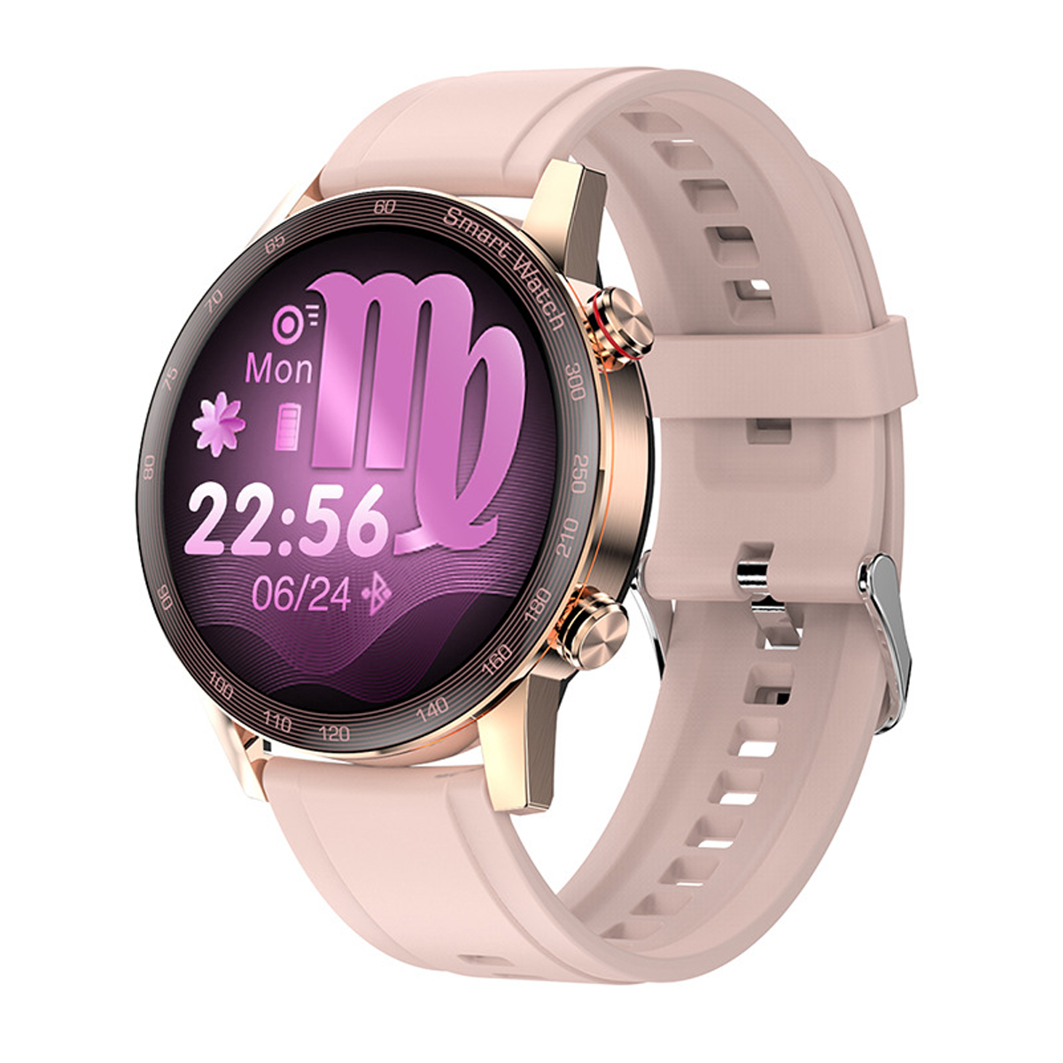 - Musik, Silikon, Frauen Smartwatch Fitness, BRIGHTAKE für Bluetooth-Anrufe, Rosa Smartwatch Benachrichtigungen