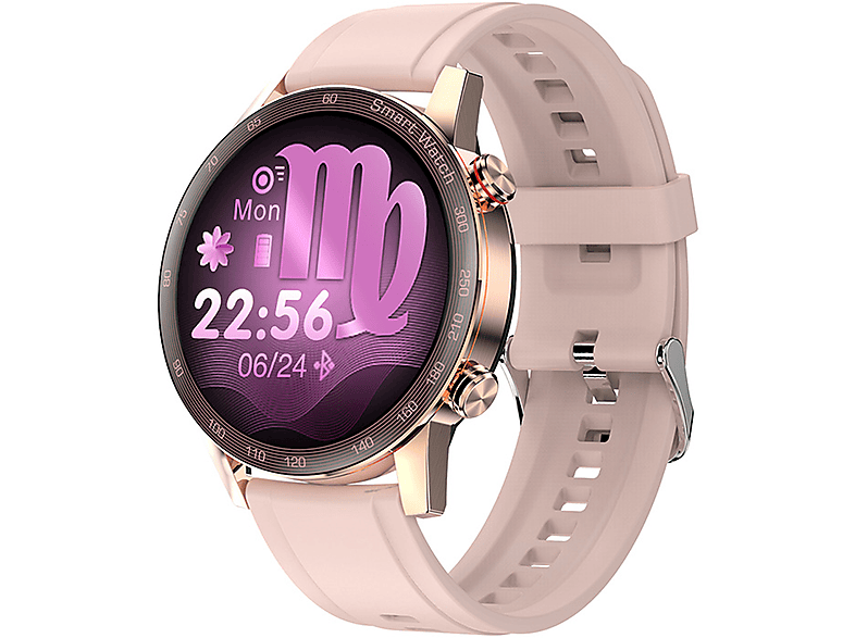 BRIGHTAKE Smartwatch für Frauen - Bluetooth-Anrufe, Musik, Fitness, Benachrichtigungen Smartwatch Silikon, Rosa