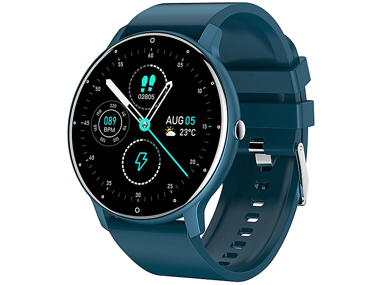 BRIGHTAKE Smartwatch mit Herzfrequenzüberwachung und Benachrichtigungen Smartwatch Silikon, Blau