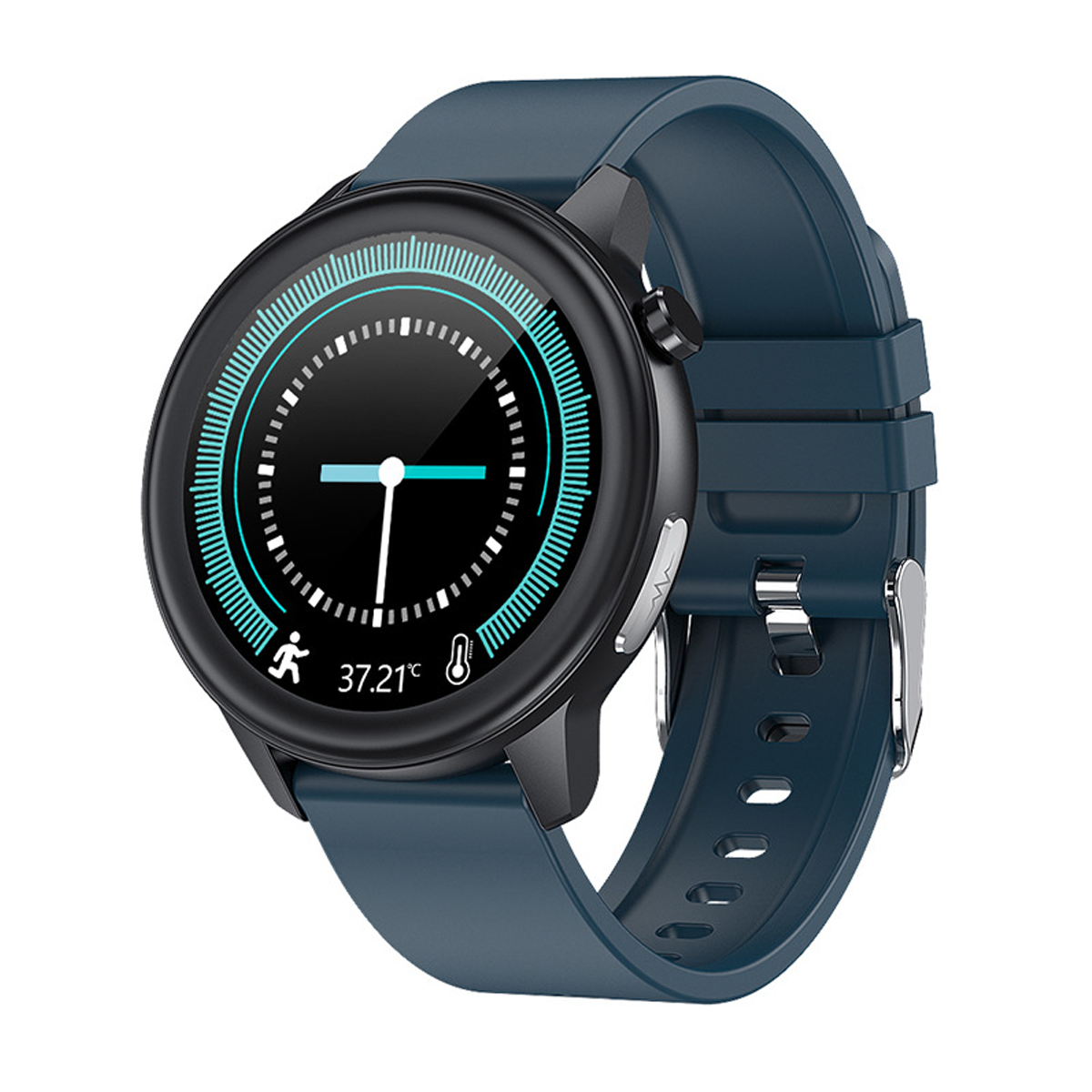 mit Smartwatch Smartwatch Herzfrequenzüberwachung - Tage BRIGHTAKE Silikon, Akkulaufzeit 14 Blue - Trainingsmodi Fitness