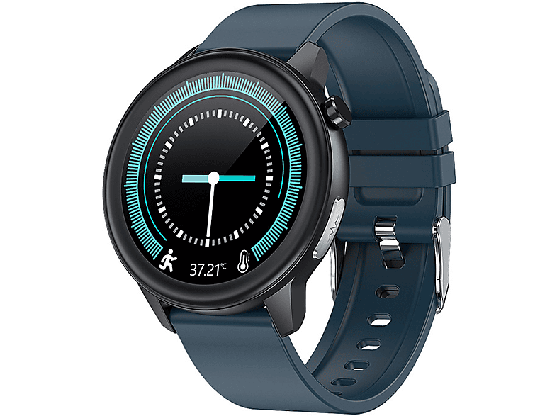 mit Smartwatch Smartwatch Herzfrequenzüberwachung - Tage BRIGHTAKE Silikon, Akkulaufzeit 14 Blue - Trainingsmodi Fitness