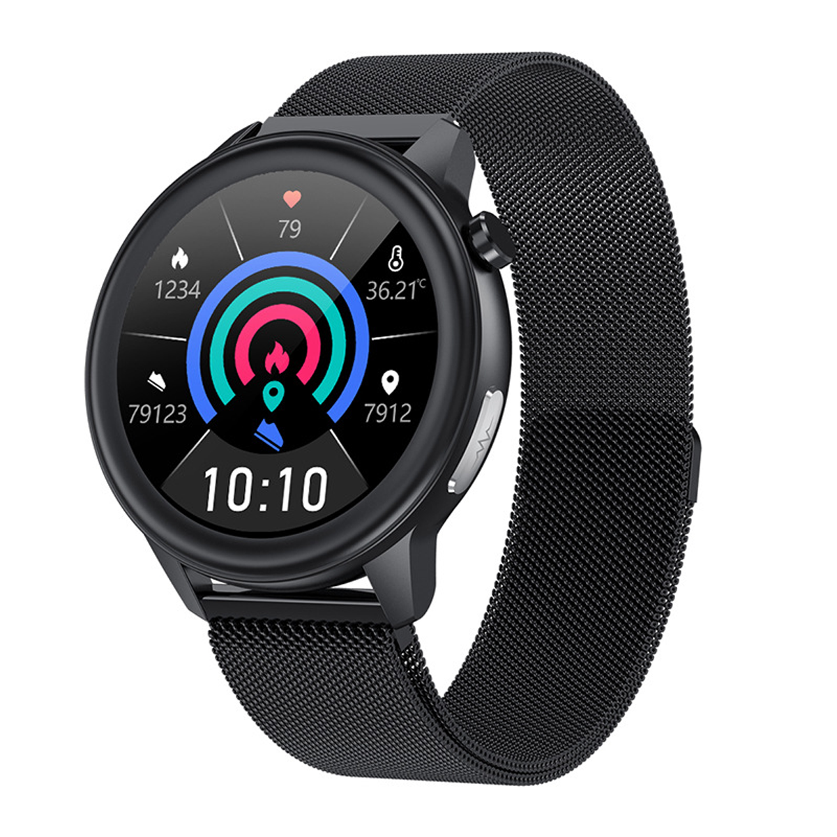 Schwarz Herzfrequenzüberwachung Smartwatch Fitness - Trainingsmodi BRIGHTAKE 14 mit Metall, - Akkulaufzeit Smartwatch Tage