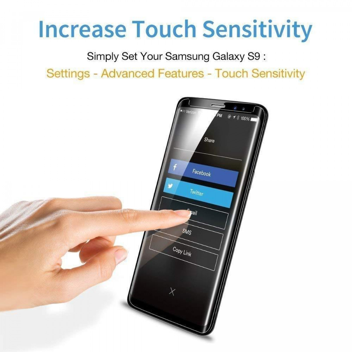 Samsung Galaxy transparent/schwa Glas INF Samsung) S9 Displayschutzfolie(für gehärtetes Galaxy Displayschutzfolie S9