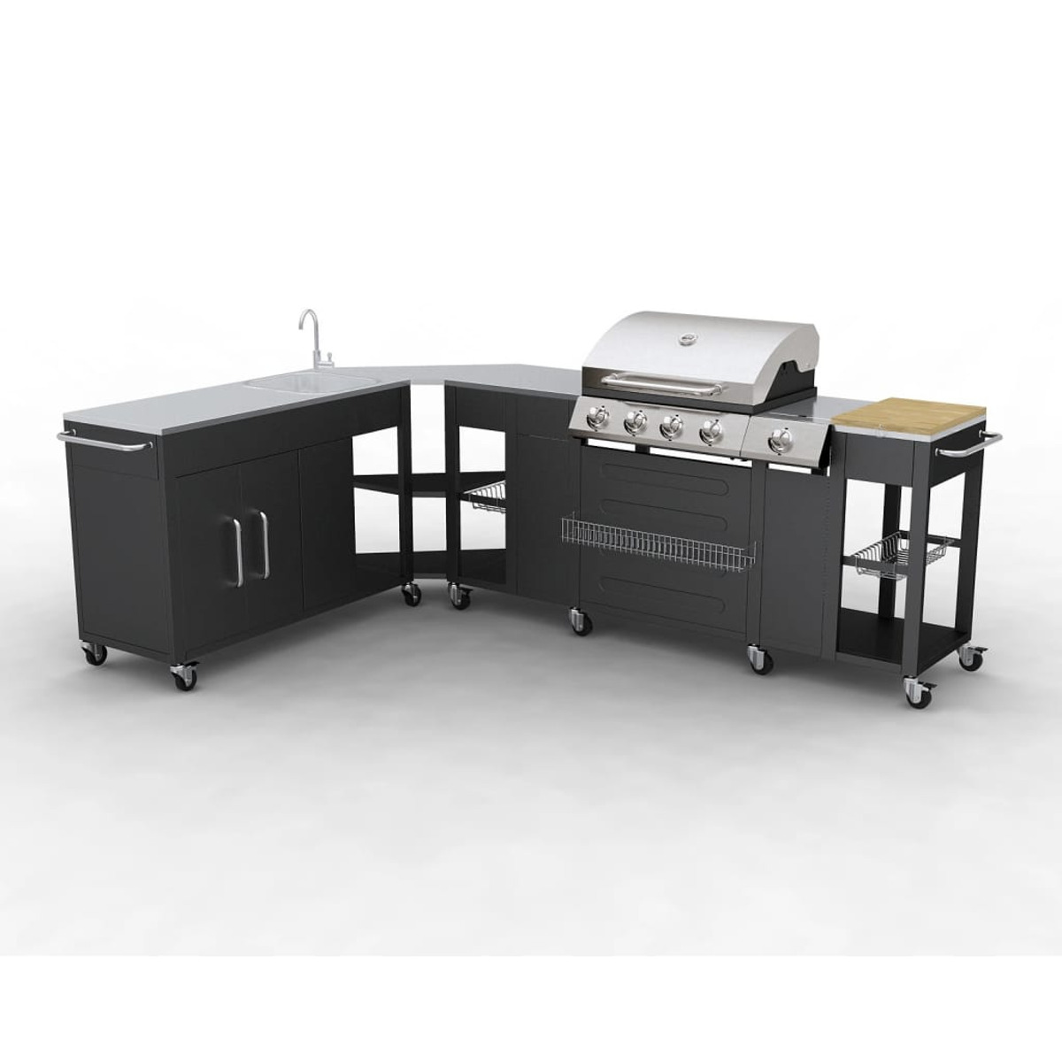 VIDAXL 40428 kW) Schwarz Gasgrill, (14