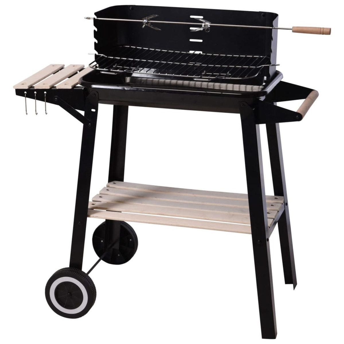 436257 PROGARDEN Holzkohlegrill, Schwarz