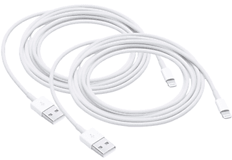 LTB 2 Pack Ladekabel Kabel USB auf Lightning 3 m Weiß, Ladekabel, 3 m, Weiß