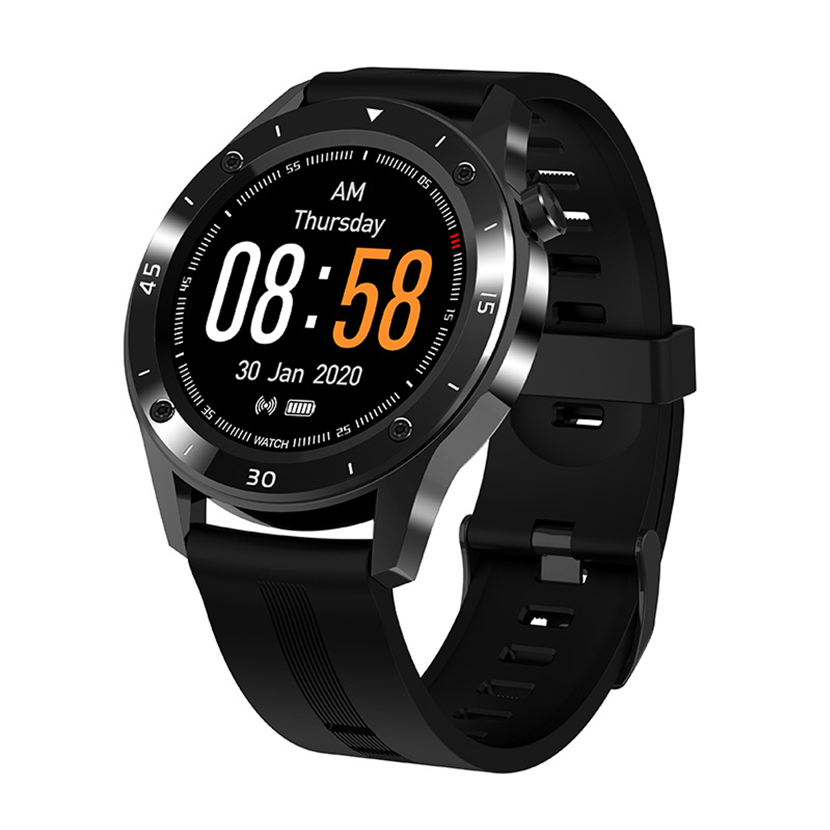 DECOME F20-Uhren Smartwatch Schwarz Silikon