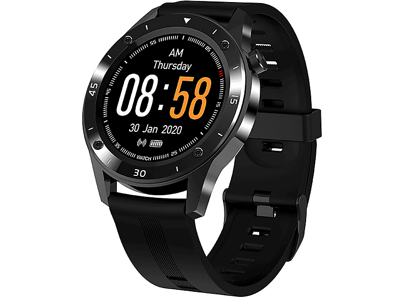 DECOME F20-Uhren Smartwatch Silikon, Schwarz