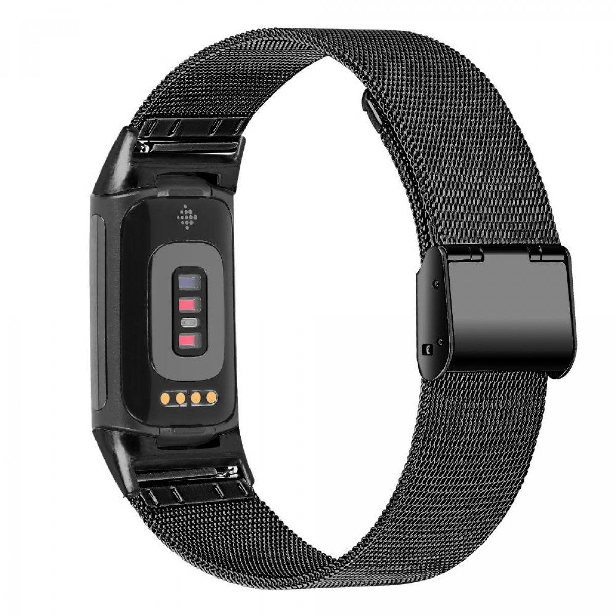 INF Fitbit Charge 5 Armband Edelstahl Schwarz, Ersatzarmband 