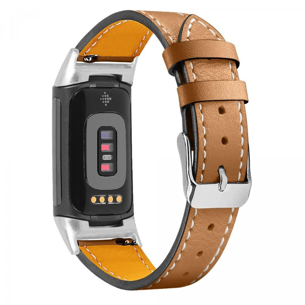 INF Fitbit Charge aus Charge 5 echtem 5, Fitbit, Ersatzarmband, Braun Leder Braun, Armband
