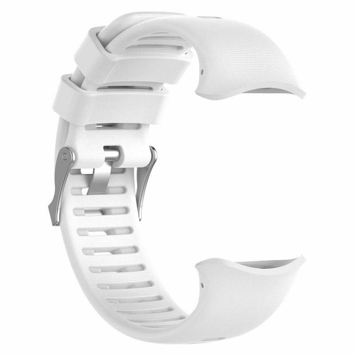 Un cinturino bianco con fibbia.