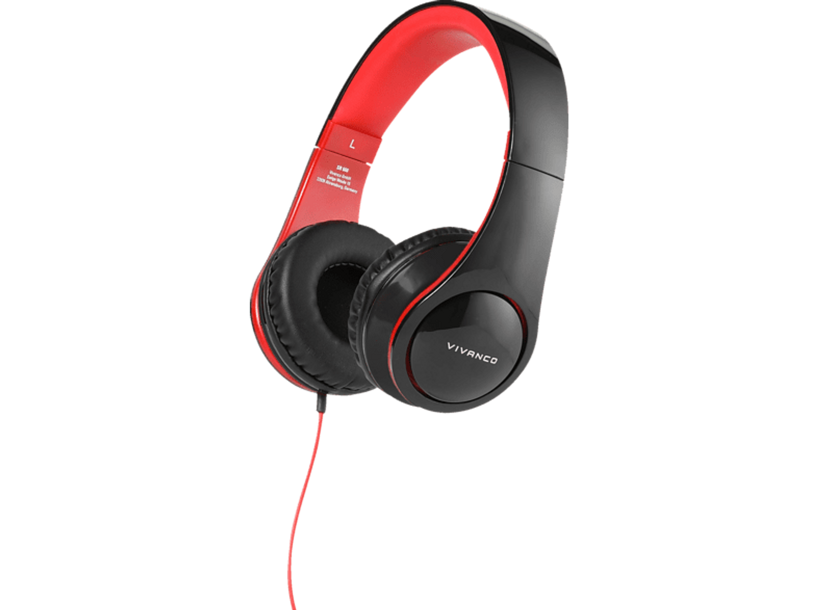 VIVANCO 37572, Rot Ohraufliegende On-ear Kopfhörer