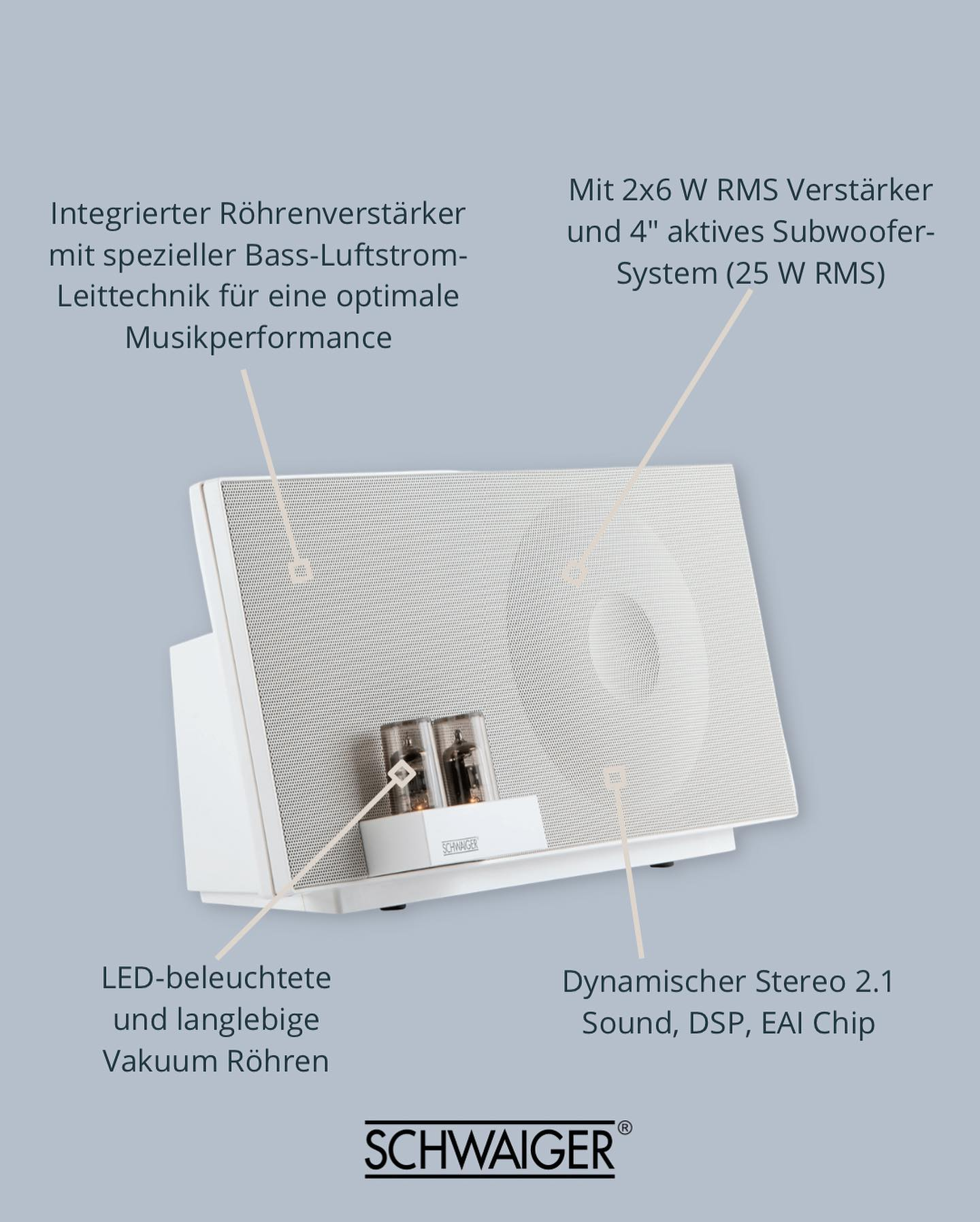 Weiß SCHWAIGER Lautsprecher System, -658149-