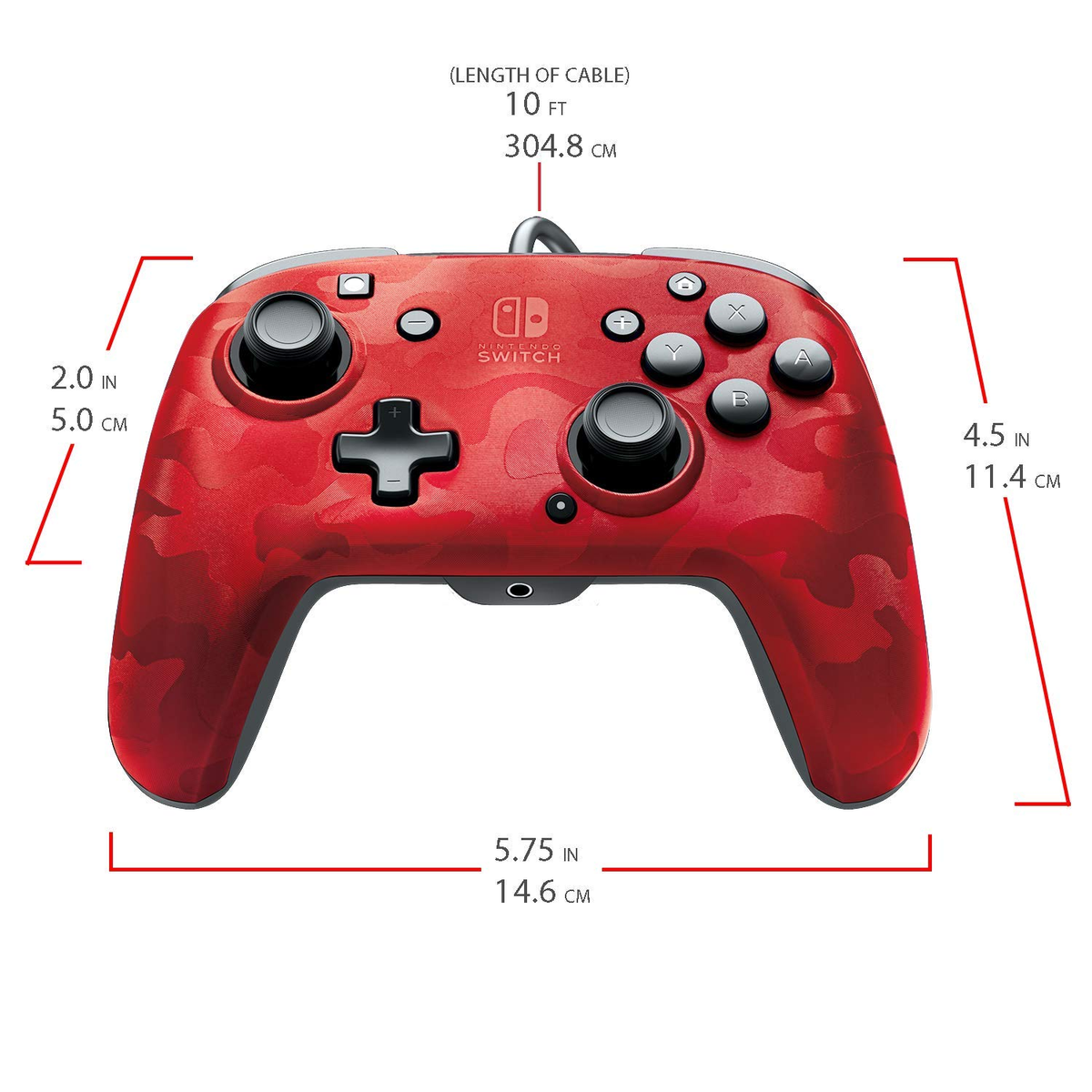 PDP Controller DELUXE 500-134-EU-CM04 WIRED FACEOFF Rot/Camouflage CONTROLLER