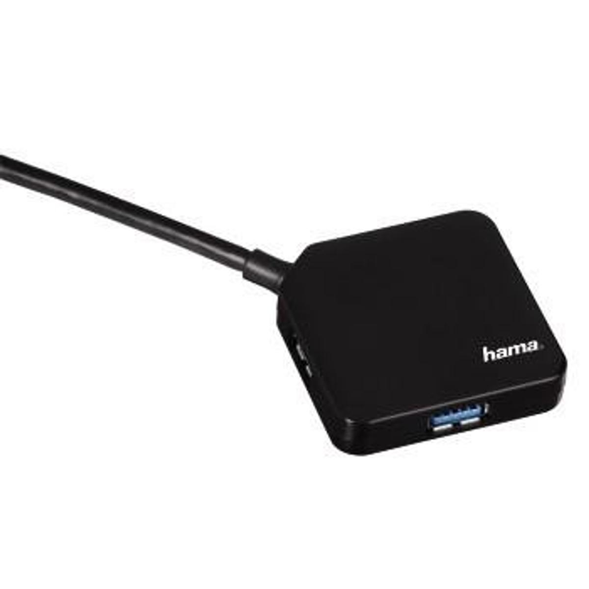 HAMA 012190 USB USB-3.0-Hub, Schwarz 4 3.0 FACH, 1x HUB