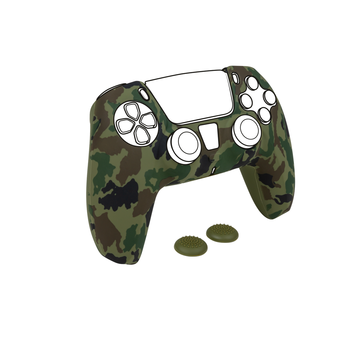 GLOVE CON.SILI. Camouflage PS5 GREEN/+2 THUMB Schutzhülle, GRIPS, BB006445 NACON