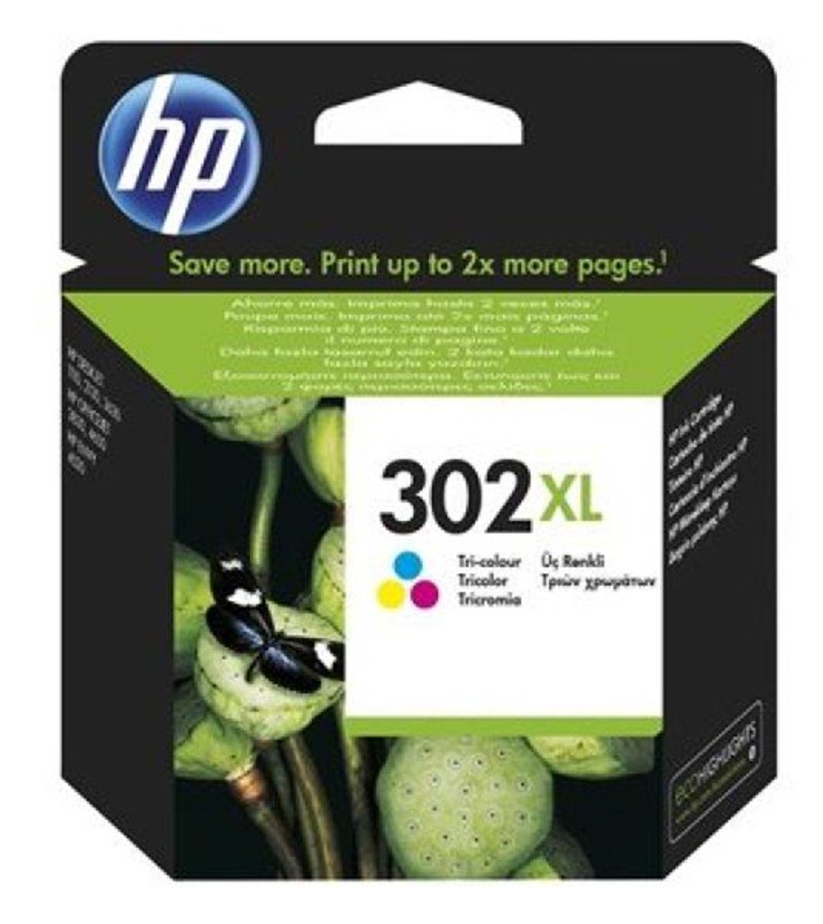HP 302XL High Yield Tri-color Original Ink Cartridge Cyjan, Purpurowy, Żółty
