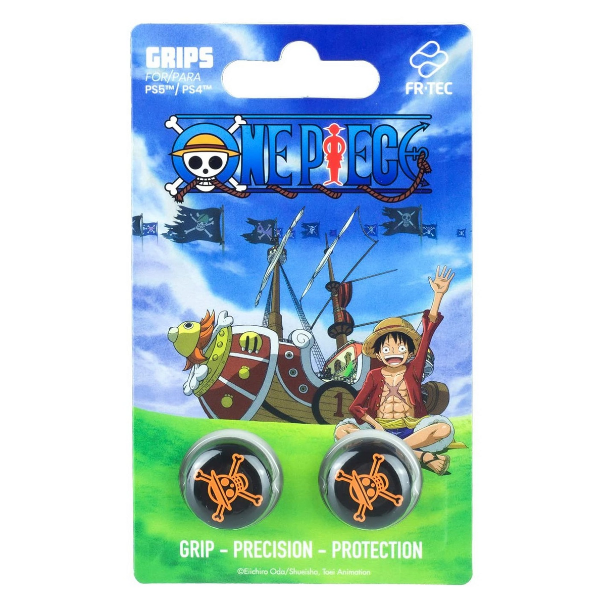Confezione per grip per pollice di One Piece, con Luffy e la nave Thousand Sunny.