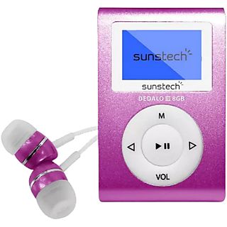 Reproductor MP3  - DEDALOIII PK SUNSTECH, 8 GB, 4 h, Rosa