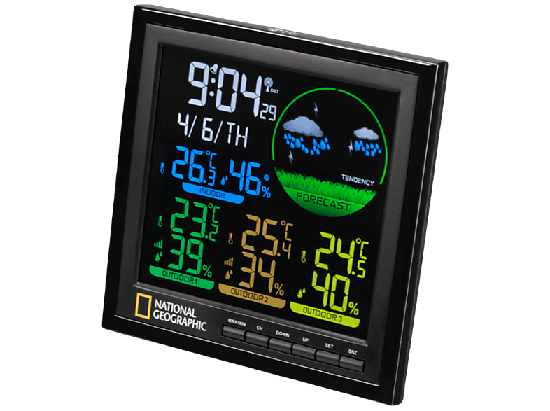 BRESSER NATIONAL GEOGRAPHIC VA Farb-Wetterstation 4 Messb ...