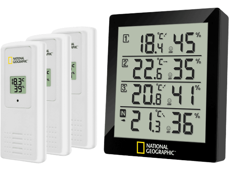 BRESSER digitales Thermo-Hygrometer für 4 Messbereiche - schwarz Wetterstation