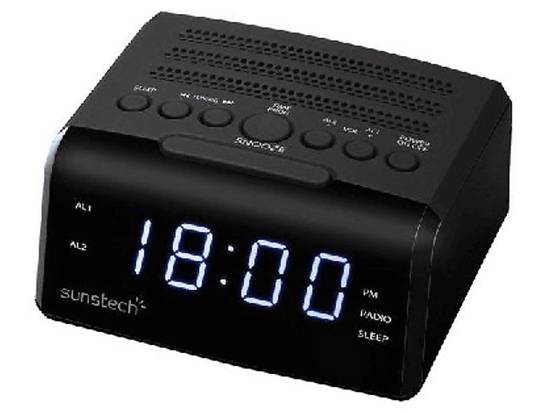 Sunstech FRDP3 Radio Despertador Digital Negro/Rojo