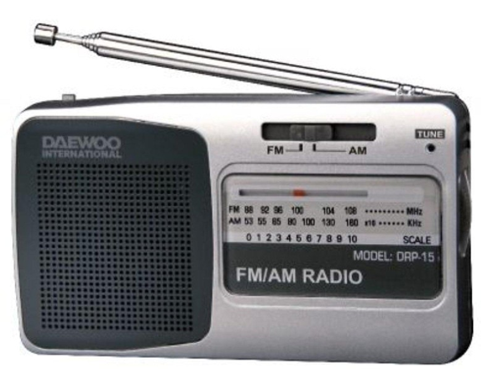 Radio portátil - DRP-15 DAEWOO, Negro, Plata