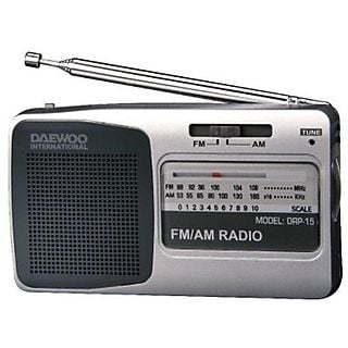 Radio portátil  - DRP-15 DAEWOO, Negro, Plata