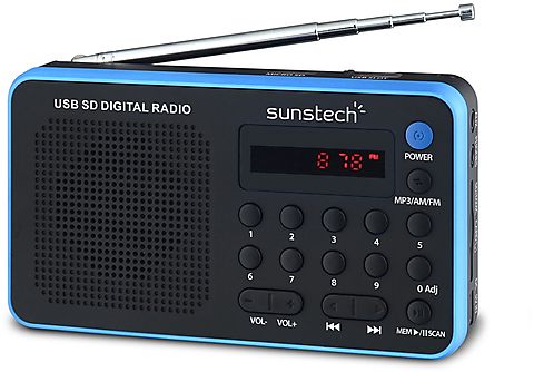 Radio portátil  - RPDS32BL SUNSTECH, Azul, Negro