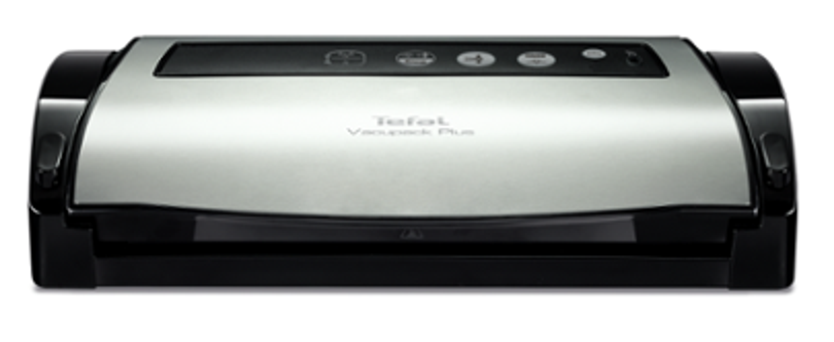 Srebrno-czarna zgrzewarka próżniowa Tefal. Góra srebrna, dół czarny.