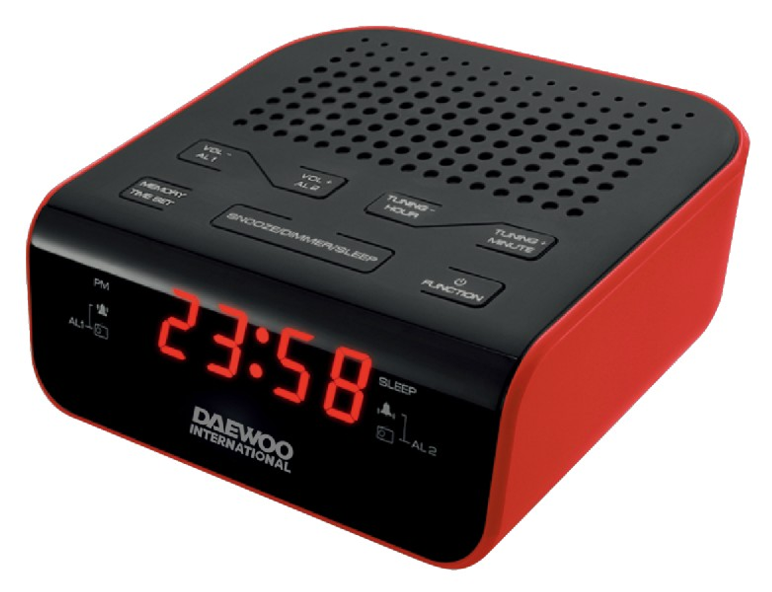 Radio despertador - DBF125 DAEWOO, Rojo