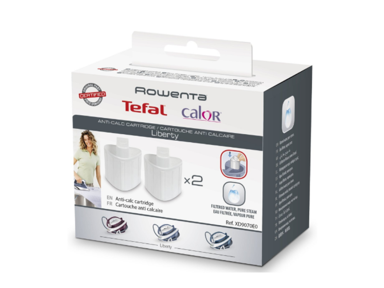 2 Filtros Antical Compatibles Con Plancha Tefal XD9060E0 - LUTH Premium Profi Parts, Blanco