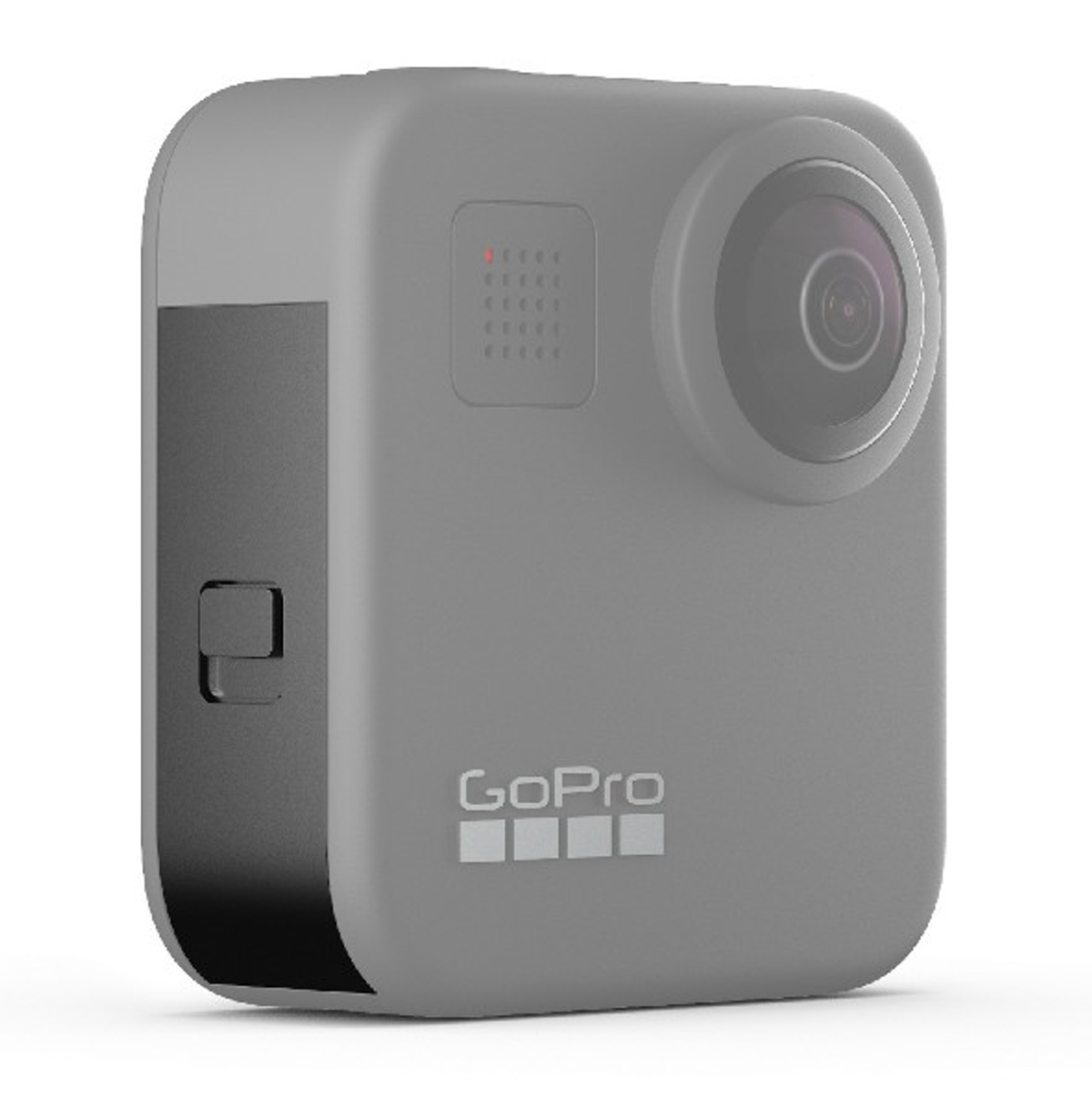 Szara kamera GoPro z dużą soczewką. Ma przyciski i ekran.