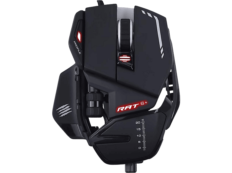 MAD CATZ MR04DCINBL000-0 R.A.T. 6+ OPTICAL GAMING MOUSE, BL Gaming Maus, Schwarz