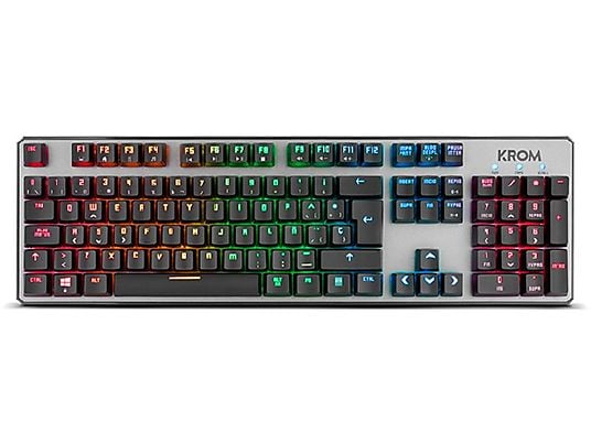 Teclado gaming - KROM NXKROMKRNL, Cable USB, Gris