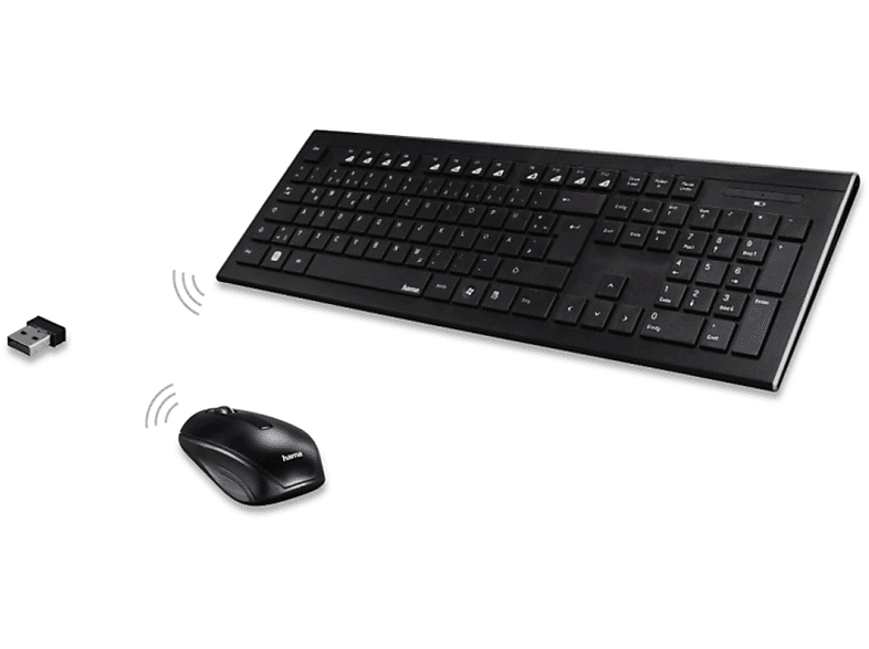 Pack Teclado Raton HAMA 69182664 Inalambrico Negro