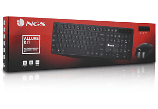 NGS ALLUREKIT  QWERTY Spanisch, Tastatur und Maus, Schwarz