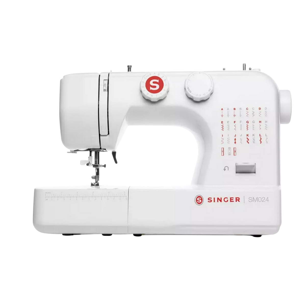 NÄHMASCHINE MIT SINGER SM024 MECHANISCHE Knopfloch) STICHEN ROT (4-stufiges Freiarm-Nähmaschine 23