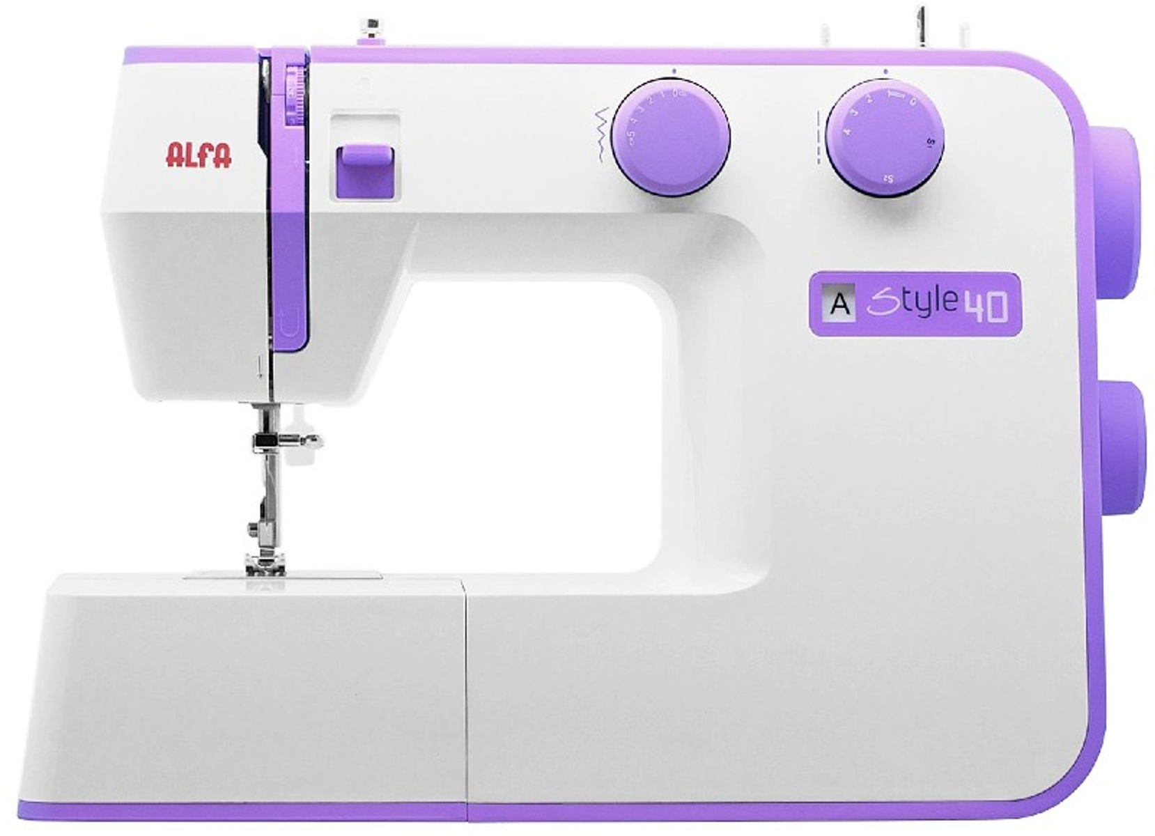 Máquina de coser - STYLE 40 ALFA, Blanco y Lila