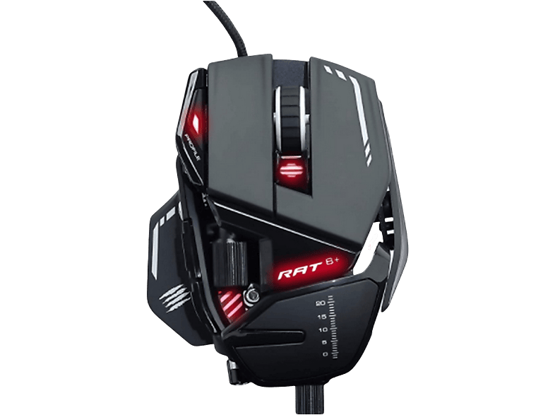 MAD CATZ MR05DCINBL000-0 R.A.T. 8+ OPTICAL GAMING MOUSE, BL Gaming Maus, Schwarz