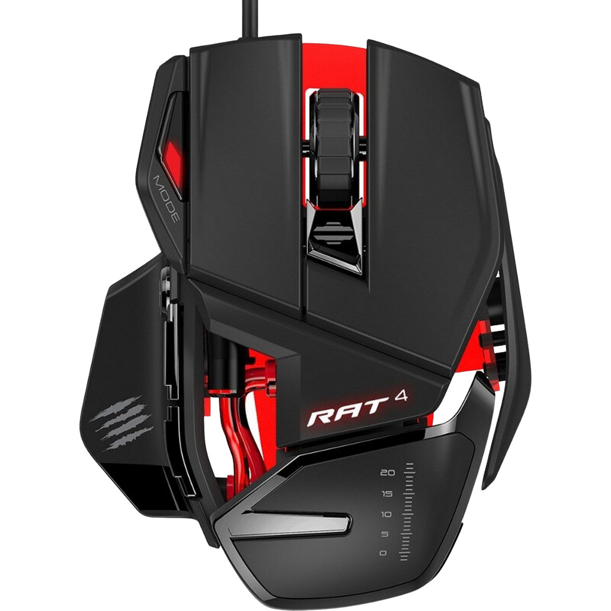 Ratón Mad Catz 4+ 7200 dpi negro gaming por cable ppp trenzado 7 botones mano derecha 8000