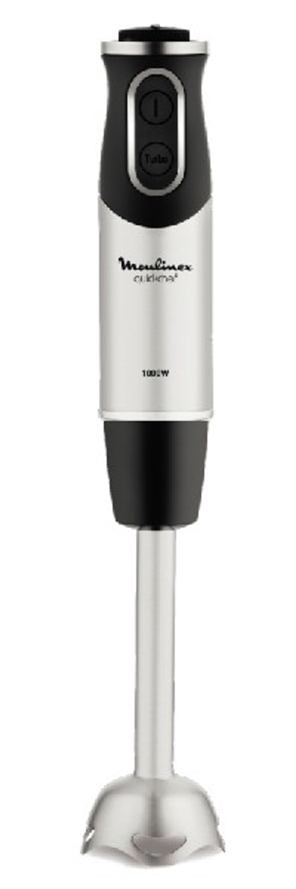 Frullatore a immersione argento e nero. Marchio Moulinex Cuisina visibile.