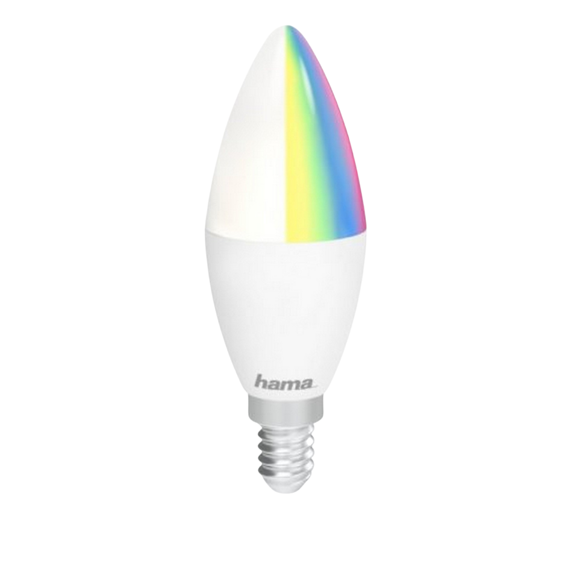 HAMA 176583 WIFI-LED-LAMPE RGB, E14 RGBW Glühbirne 5,5W Weiß