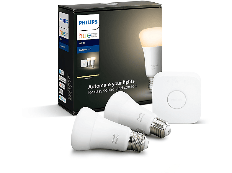 Kit 2 Bombillas Inteligentes PHILIPS HUE (E27 - Blanca fría a