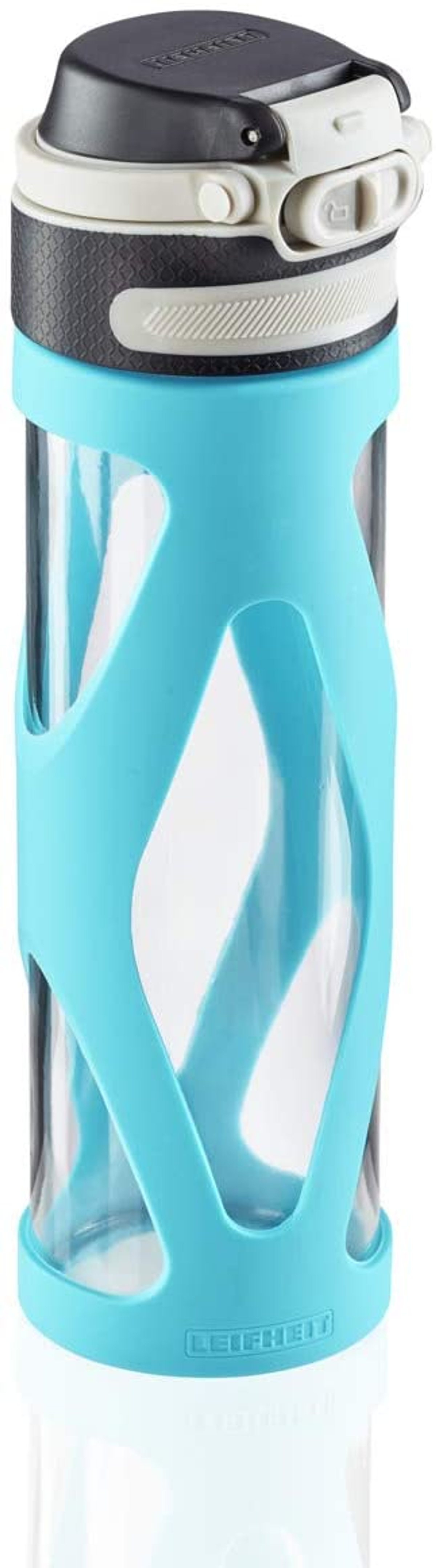 GLAS Trinkflasche LEIFHEIT FLIP Wasserblau 3259 600ML TRINKFLASCHE WASSERBLAU